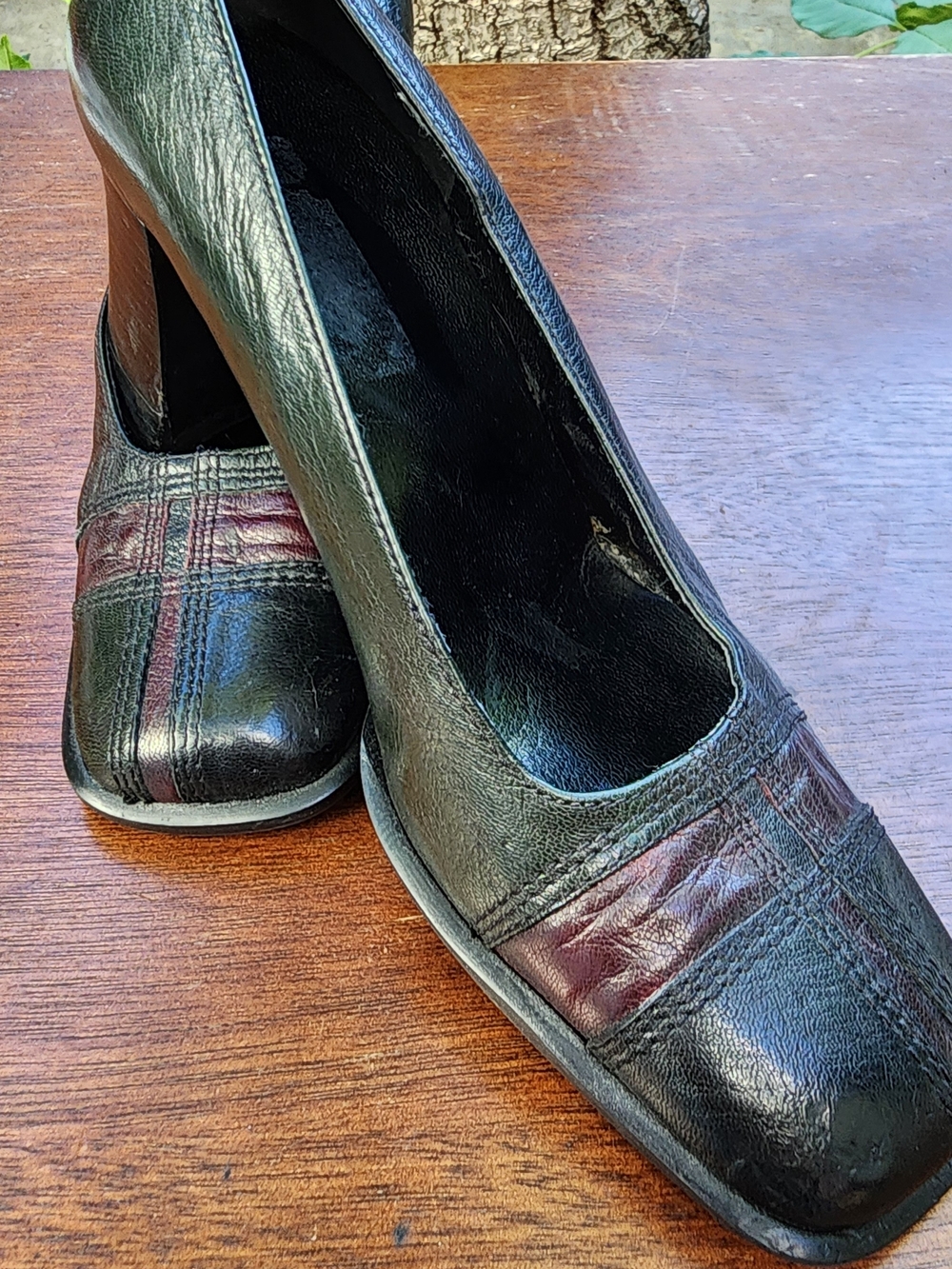 Vintage 1990s Dark Academia Carrie Brazilian Leather Heels 7.5
